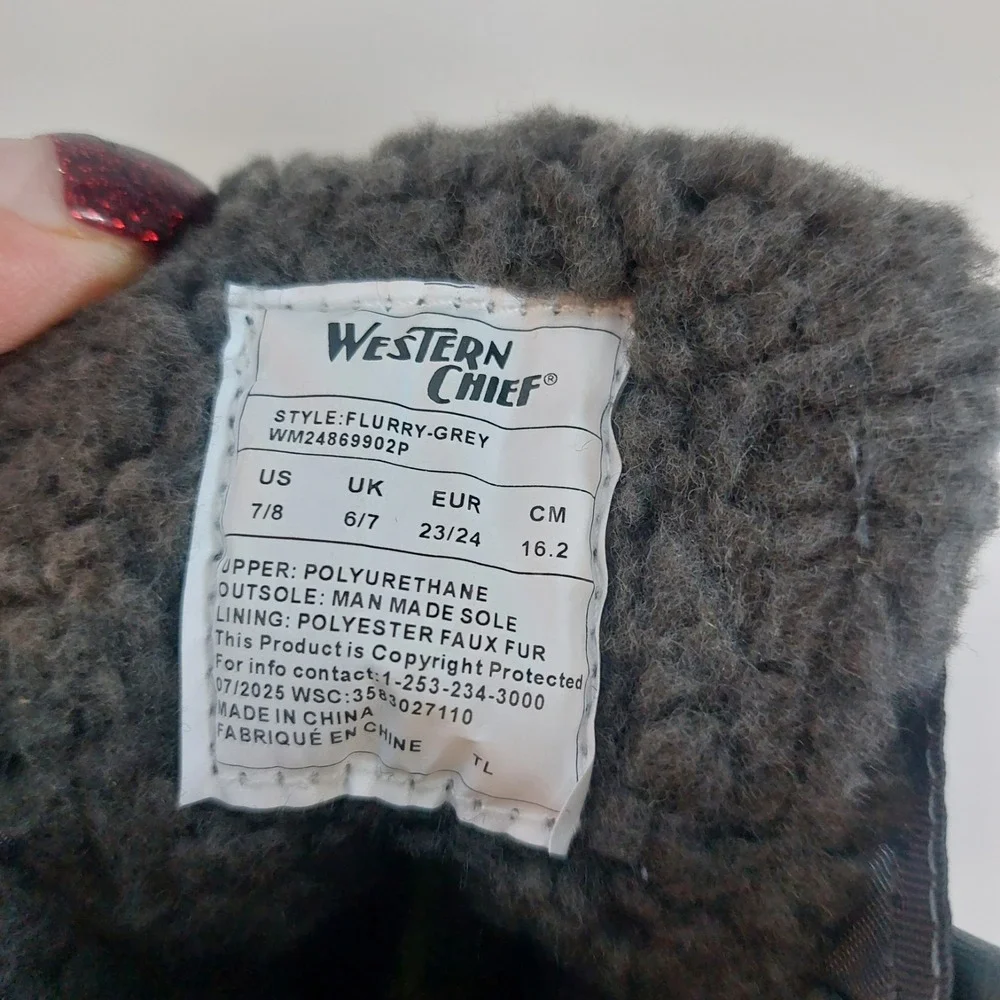 Wester Cheff  Boys  Snow Boots‎ Winter Furry Grey Size 7-8
